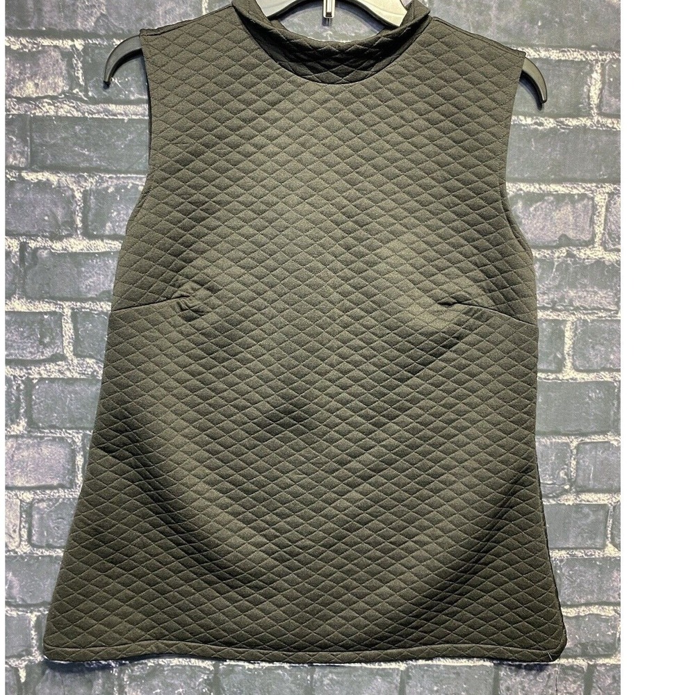 Apt 9 Quilted Vest Women's Xl Black NWT 1/4 Zip Sleeveless Waffle Pattern Winter